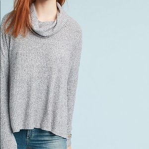 Brushed cowl neck long sleeve